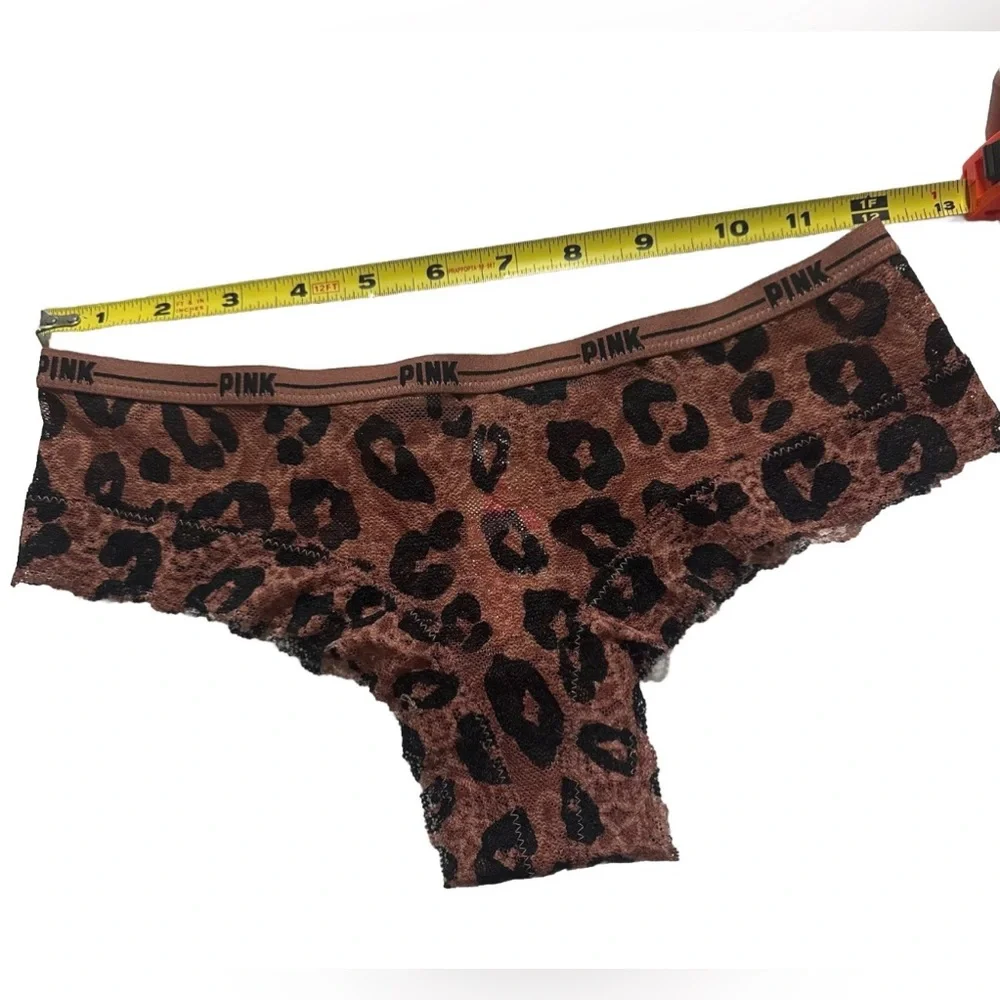 Victoria's Secret PINK Leopard Lace Cheekster Panty- Brown & Black